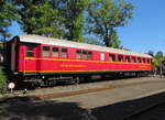 Der frühere Mitropa-Speisewagen 1090 WR4üe am 31.08.2016 im Deutschen Dampflokomotiv-Museum in Neuenmarkt-Wirsberg.