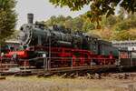55 3345 auf der Drehscheibe im Eisenbahnmuseum Bochum Dahlhausen, Oktober 2024.