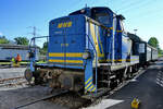 Die 1959 bei Henschel gebaute Rangierlokomotive V 661 (360 749-8), ehemals Mittelweserbahn war Ende April 2025 im Eisenbahnmuseum Bochum-Dahlhausen zu sehen.