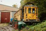 712 001-7 DB Tunnelmesswagen  Tunneligel  im Eisenbahnmuseum Bochum Dahlhausen, Oktober 2025.