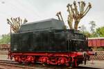 Der Tender von 01 008 im Eisenbahnmuseum Bochum Dahlhausen, April 2025.