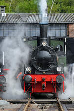 Die Dampflokomotive Niedersachsen wurde 1922 bei Henschel & Sohn in Kassel gebaut. (Eisenbahnmuseum Bochum, April 2026)