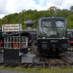 Die Güterzugelektrolokomotive 139 314-9 wer Bayernbahn wurde 1964 als E40 1314 gebaut und ist hier Mitte April 2026 als Gastlokomotive im Eisenbahnmuseum Bochum zu sehen.