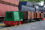 Diese Schöma Feldbahnlok wurde Mitte April 2026 für Fahrten auf dem Gelände des Buchumer Eisenbahnmuseums genutzt.