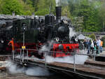 Die 1922 bei Henschel & Sohn gebaute Dampflokomotive Niedersachsen wurde im April 2026 f�r Rangierfahrten auf der Drehscheibe des Eisenbahnmuseums Bochum genutzt.