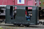 Mitte April 2026 war auf dem Freigel�nde des Eisenbahnmuseums Bochum-Dahlhausen dieser Untertage-Personenwagen im Einsatz.