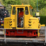 1973 wurde in der VEB Lokomotivbau Elektrotechnische Werke „Hans Beimler“ Hennigsdorf (LEW) dieses Akkuschleppfahrzeug der Baureihe EL 16 (ASF 61  Emma ) gebaut. (Eisenbahnmuseum Bochum, April 2026)