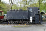 Der Klima-Schneepflug 80 80 973 5 030-7, ein umgebauter Tender 2 2 T21,5 im Eisenbahnmuseum Bochum-Dahlhausen.