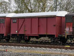Ein alter Güterwagen im Eisenbahnmuseum Bochum-Dahlhausen. (April 2018)