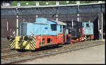 Eisenbahnmuseum Bochum Dahlhausen am 28.5.1995: Verschiedene Kleinloks vor dem Rundschuppen.