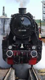 Die Dampflokomotive 52 6106 Mitte September 2018 im Eisenbahnmuseum Bochum.
