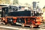 Bevor die 99 604 in das Rhein-Neckar Eisenbahnmuseum in Viernheim mit den brigen Schmalspurfahrzeugen der DGEG ab 1976 ausgestellt wurde, hat sie das Eisenbahnmuseum Bochum-Dahlhausen beherbergt. Mangels Gleisen in der passenden Spurweite mute sie auf Hilfsgestellen mit Normalspur verschoben werden.