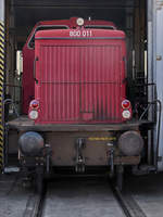 Die Diesellokomotive 800 011 wurde 1954 bei MaK gebaut. (Eisenbahnmuseum Heilbronn, September 2019)