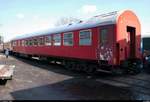 Blick auf einen Mitropa Speisewagen Typ WR4g(61) (ex DR 5150 88-40 115-0). Ausgestellt zu den 21. Leipziger Eisenbahntagen im Eisenbahnmuseum Leipzig-Plagwitz. [24.3.2018 | 11:36 Uhr]