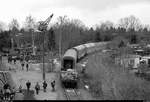 Blick auf zahlreiche nicht betriebsfähige Personenwagen im Eisenbahnmuseum Leipzig-Plagwitz des Verein Eisenbahnmuseum Bayerischer Bahnhof zu Leipzig e.V.