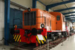 Die ehemalige Lok 4 des VEB Kreidewerke Rügen (Kaluga 048/1978) am 15.04.2026 im Oldtimer Museum Rügen.