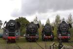 Eine Zusammenstellung von 4  Dampfrössern , präsentiert zum  Eisenbahnfest am 08.10.2011 im Bahnmuseum Bw Weimar.
