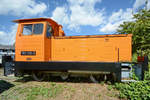 Die Rangierlokomotive 102 125-2 im Eisenbahnmuseum Weimar.