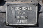 Typenschild an der Dampflokomotive 24 009.