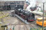 Die 1942 bei Škoda unter der Fabriknummer 1250 hergestellte ehemalige 50.1171 verkehrt seit 2024 als ČSD 555.129. Hier auf der Drehscheibe des Bw Dresden-Altstadt zum Dampflokfest 2026 