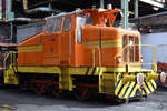 Die Diesellokomotive Henschel DH 500 Nr. 52 der Vereinigte Schmiedewerke GmbH (VSG) auf dem Museumsgelände der Henrichshütte. (Hattingen, September 2017)