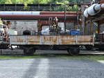 Ein in der Stahlindustrie verwendeter offener Wagen auf dem Museumsgelände der Henrichshütte.