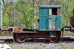 Überreste einer Rangierlokomotive waren im April 2019 in Radevormwald-Dahlhausen (Wupper) zu sehen.