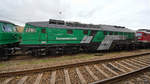 Auf dem Gelände des sächsischen Eisenbahnmuseums in Chemnitz-Hilbersdorf stand Ende September 2020 die Diesellokomotive 232 413-5.