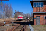 118 782 mit dem Ausflugszug des Sächsischen Eisenbahnmuseums, 12.03.2022
