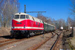118 782 mit dem Ausflugszug des Sächsischen Eisenbahnmuseums, 12.03.2022