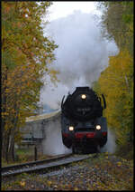 Das S�chsische Eisenbahnmuseum Chemnitz-Hilbersdorf hatte am 25.10.2026 zur Dampffahrt ins Erzgebirge geladen.