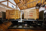 Der wunderbar restaurierte offene Güterwagen K.1942 (Reichsbahn 97-18-51) der ehemaligen königlich sächsischen Staatseisenbahn ist Teil der Ausstellung im Sächsisches Schmalspurbahnmuseum Rittersgrün. (September 2020)