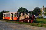 Schw�bisches Bauern-und Technikmuseum Seifertshofen (29.08.1985): Stuttgarter Stra�enbahnbeiwagen vom Typ B2 ( Schiffchen ) Nr.