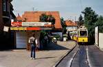 Am 26.09.1986 lag auf den Gerlinger Straßenbahnschienen neben der Feuerwache wohl wegen der Sonderfahrten viel Sand.
