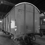 Ein Güterzugbegleitwagen Pwghs54 war Mitte September 2019 im Eisenbahnmuseum Heilbronn ausgestellt.