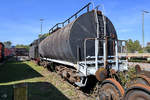 Ein Kesselwagen stand Mitte September 2019 im Außenbereich des Eisenbahnmuseums in Heilbronn.