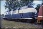Museum Speyer am 9.8.1999: Ehemalige DB Schnellzuglok 220058 im Freigelände