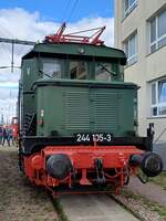 DB Museum 244 105-3 vom Thringer Eisenbahnverein am 30.08.2025 beim Tag der offenen Tr (100 Jahre Bw Erfurt) im DB Werk Erfurt.