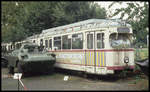 Verkehrsmuseum Bad Oeynhausen am 24.08.1994:  Im einstigen Museum stand im Freigelände dieser Düwag Gelenktriebwagen der Kieler Verkehrs AG.