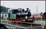 Dampflok Ries war am 2.8.2002 im Museum Nördlingen unter Dampf und wird hier passend gedreht.