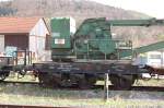 Seitenansicht des Eisenbahnkrans der DFS im Bahnhof Streitberg   Brit.-US Zone Bw Ebermannstadt 