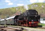 Am Mittelpunkt der Museumsbahn Ebermannstadt - Behringersmhle liegt der Kreuzungsbahnhof Muggendorf.