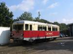 Triebwagen 121 der Delmenhorst-Harpstedter Eisenbahnfreunde in Harpstedt am 26-07-2007.