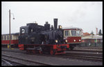Lok Spreewald und T 44 am 29.9.1996 im Schmalspurbahnhof Bruchhausen - Vilsen.