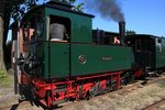 DEV Lok HERMANN, ex KAE 15 der Kreis Altenaer Eisenbahn (Bj. 1911, Lokomotivfabrik Hohenzollern Düsseldorf) vor Personenzug P10 Asendorf - Bruchhausen-Vilsen, DEV Museums-Eisenbahn Bruchhausen-Vilsen, fotografiert bei Ausfahrt aus dem Bf. Asendorf am 07.05.2016 --> Nach Aufarbeitung des Fahrwerkes und mit neuem Kessel ist die Lok nach fast 10-jähriger Pause seit dem 1. Mai 2016 wieder im aktiven Dienst zu bewundern! 