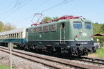 BR 141 228-7 runs the shuttle service between Darmstadt main station and Kranichstein museum on 08 May 2016.