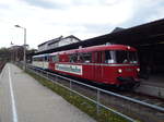 Sonderzug der Wisentatalbahn -im Bahnhof Greiz- der am 30.04.2016 von Gera über Weischlitz,Plauen/Vogtl.ob.Bhf.