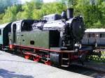 Eine Dampflok der Hespertalbahn im Eisenbahnmuseum Bochum-Dalhausen am 19. April 2009.