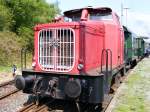 Eine Henschel-Diesellok der Hespertalbahn im Eisenbahnmuseum Bochum-Dalhausen am 19. April 2009.