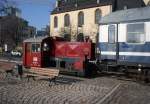 322 607-3 beim Fahrtag der Historische Eisenbahn Frankfurt e.V. auf der Frankfurter Hafenbahn/Mainufer am 30.01.2011 an der Haltestelle Eiserner Steg der HEF. Die ex K 4293 wurde 1934 bei Krauss-Maffei, Fabr.-Nr. 15429, gebaut.